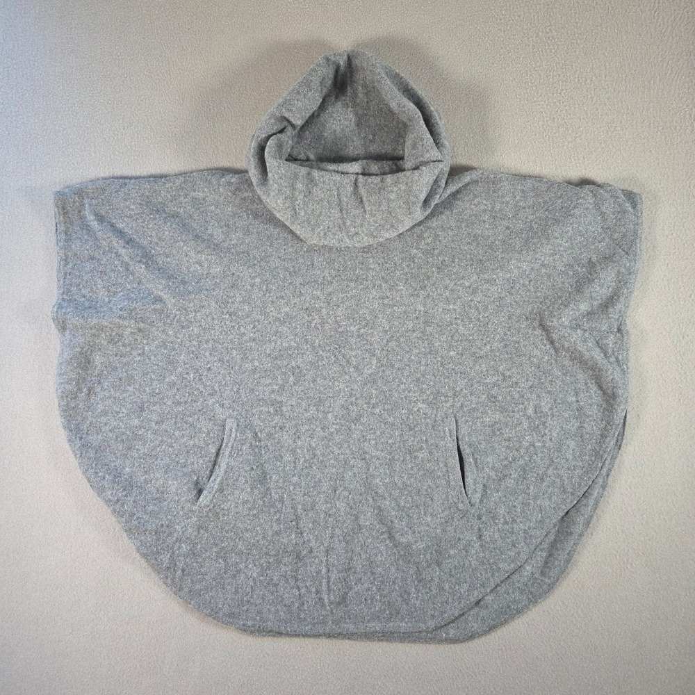Nanette Lepore Sweater Womens Small Grey Cashmere Poncho Tunic Funnel Neck